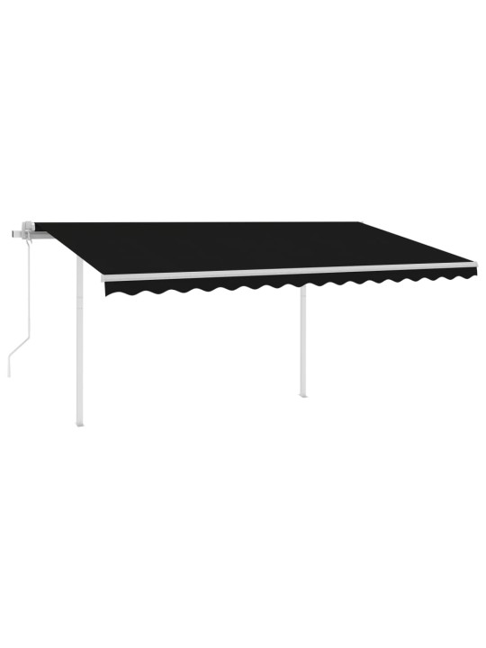 Izvelkama markīze ar led, vēja sensoru, 4x3,5 m, antracītpelēka