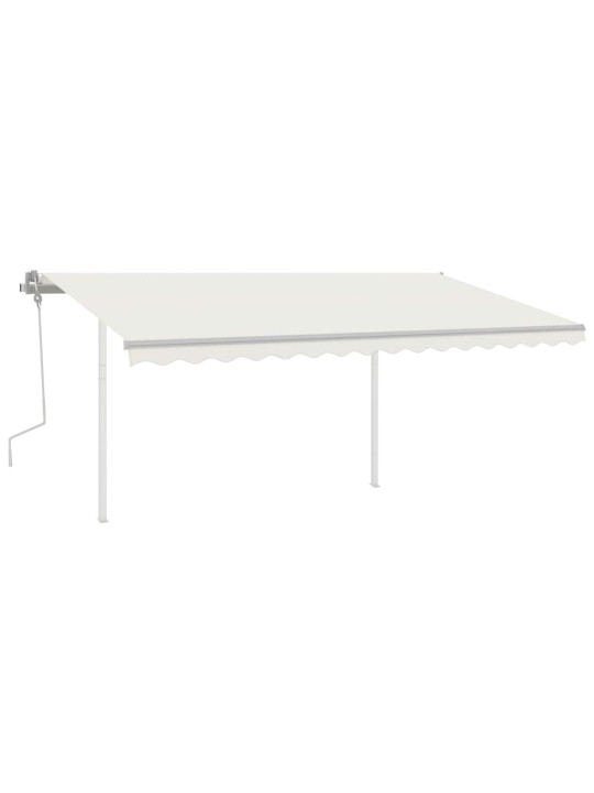 Izvelkama markīze ar kātiem, 4,5x3,5 m, manuāla, krēmkrāsas