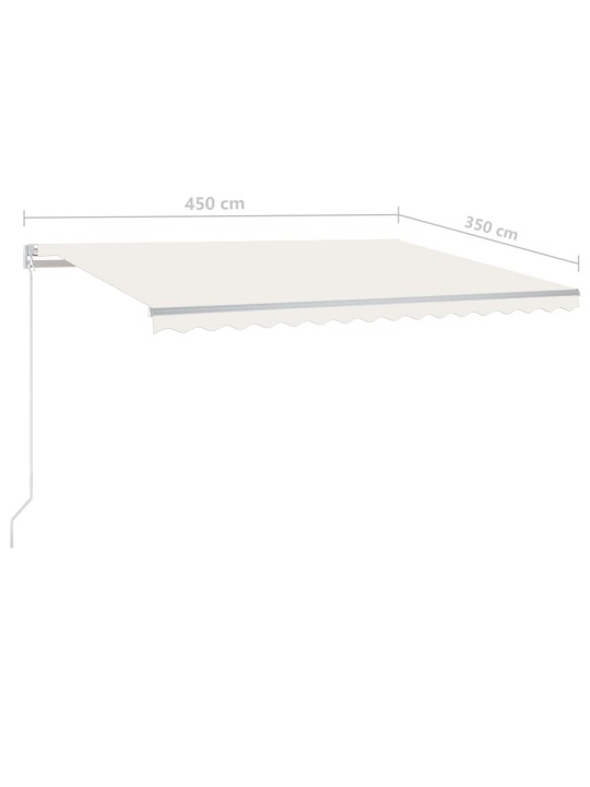 Izvelkama markīze ar kātiem, 4,5x3,5 m, manuāla, krēmkrāsas