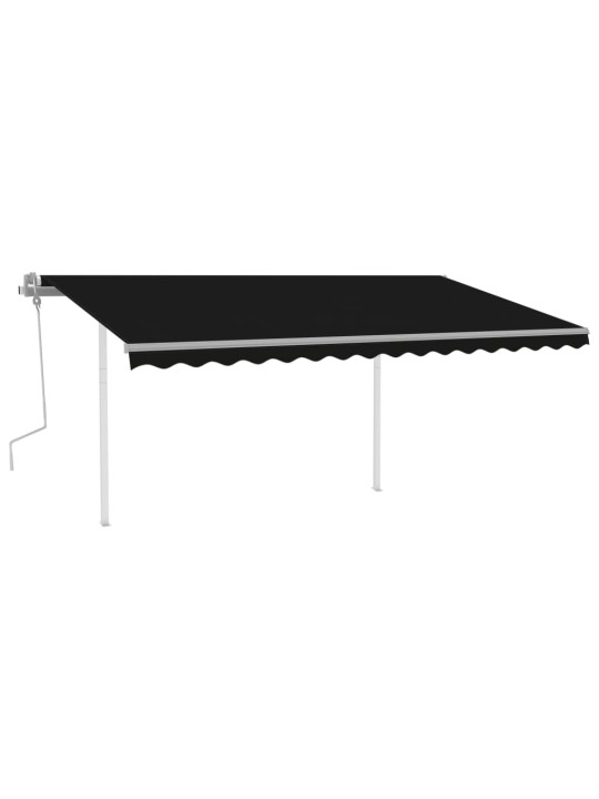 Izvelkama markīze ar led, 4,5x3,5 m, manuāla, antracītpelēka