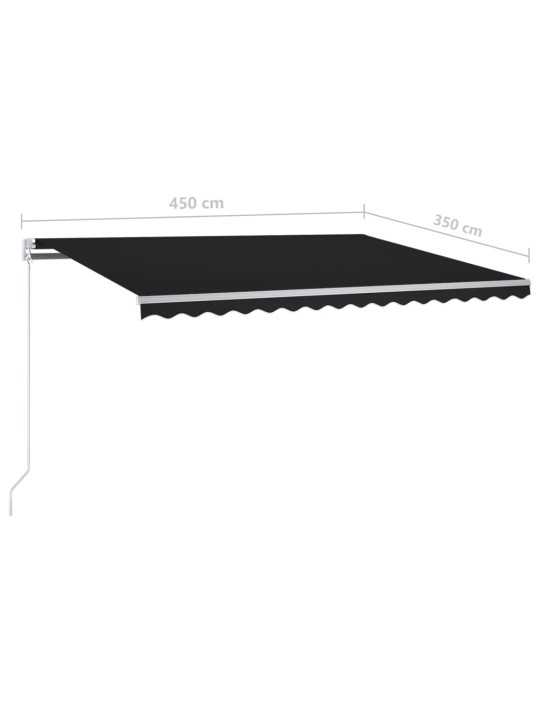 Izvelkama markīze ar led, 4,5x3,5 m, manuāla, antracītpelēka
