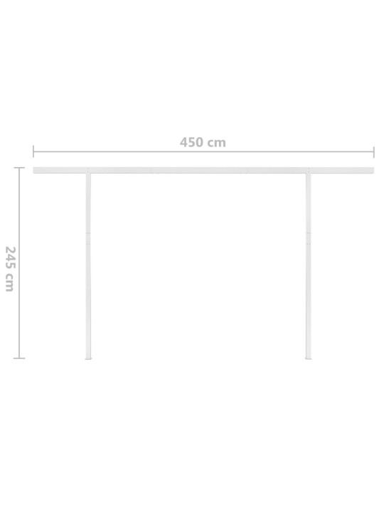 Izvelkama markīze ar led un vēja sensoru, 4,5x3,5 m, krēmkrāsas