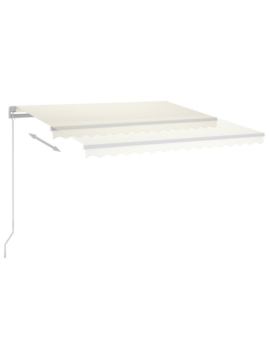 Izvelkama markīze ar led un vēja sensoru, 4,5x3,5 m, krēmkrāsas