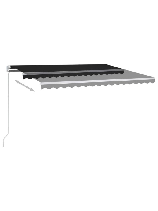 Markīze ar led un vēja sensoru, 4,5x3,5 m, antracītpelēka