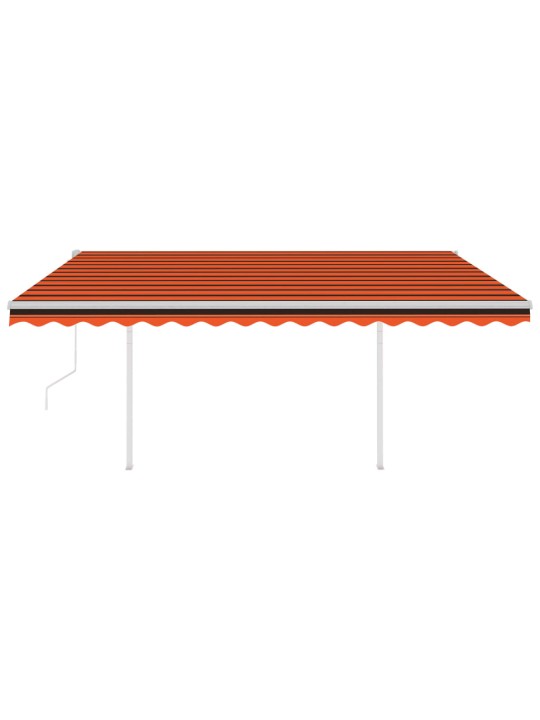 Izvelkama markīze ar led, vēja sensoru, 4,5x3,5 m, oranži brūna
