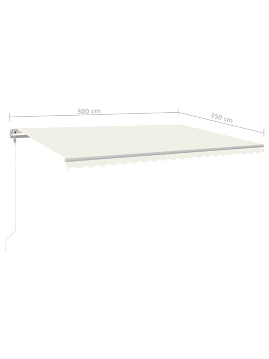 Izvelkama markīze ar kātiem, 5x3,5 m, manuāla, krēmkrāsas