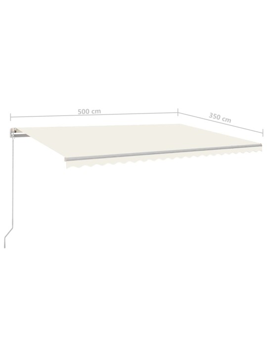 Izvelkama markīze ar led un vēja sensoru, 5x3,5 m, krēmkrāsas