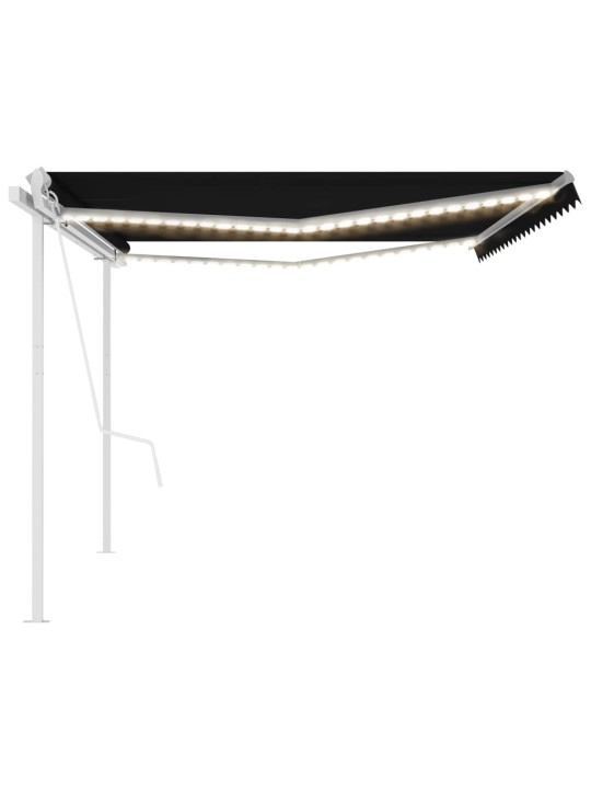 Izvelkama markīze ar led, vēja sensoru, 5x3,5 m, antracītpelēka