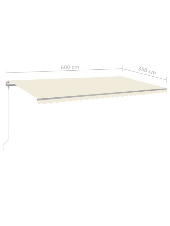 Izvelkama markīze ar kātiem, 6x3,5 m, manuāla, krēmkrāsas