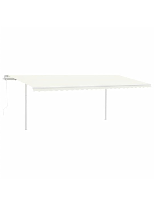 Izvelkama markīze ar kātiem, 6x3,5 m, automātiska, krēmkrāsas