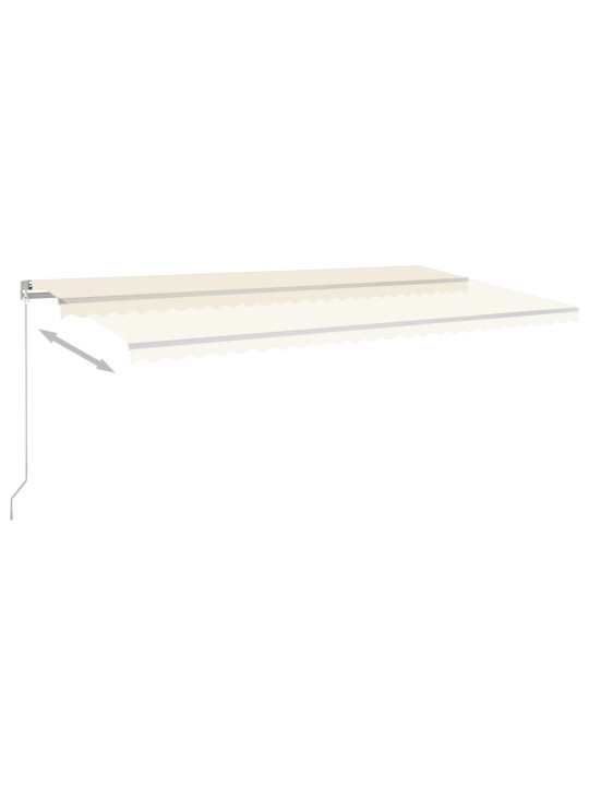 Izvelkama markīze ar led un vēja sensoru, 6x3,5 m, krēmkrāsas