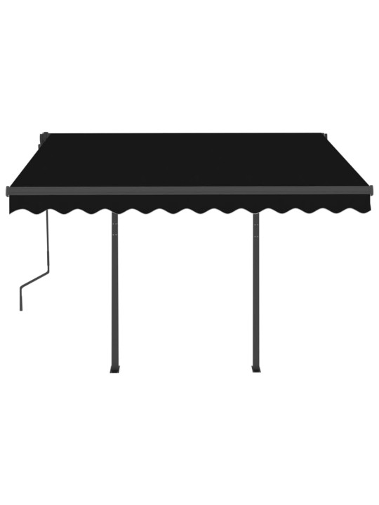 Izvelkama markīze ar led, 3x2,5 m, manuāla, antracītpelēka