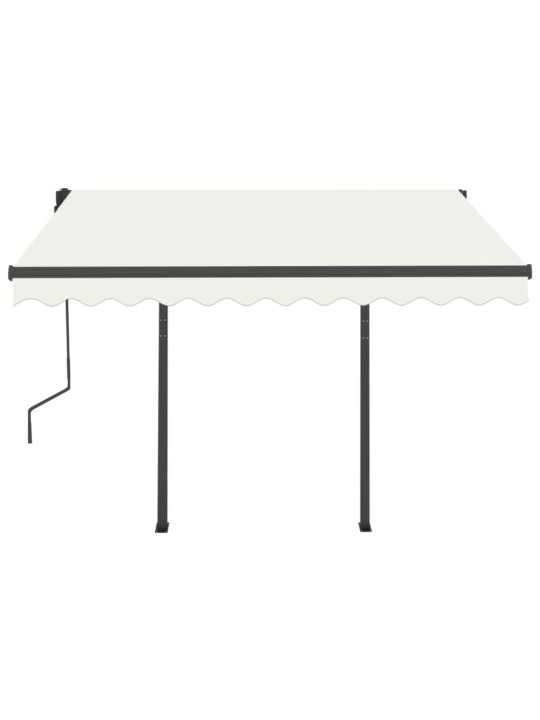 Izvelkama markīze ar stabiem, 3x2,5 m, automātiska, krēmkrāsas