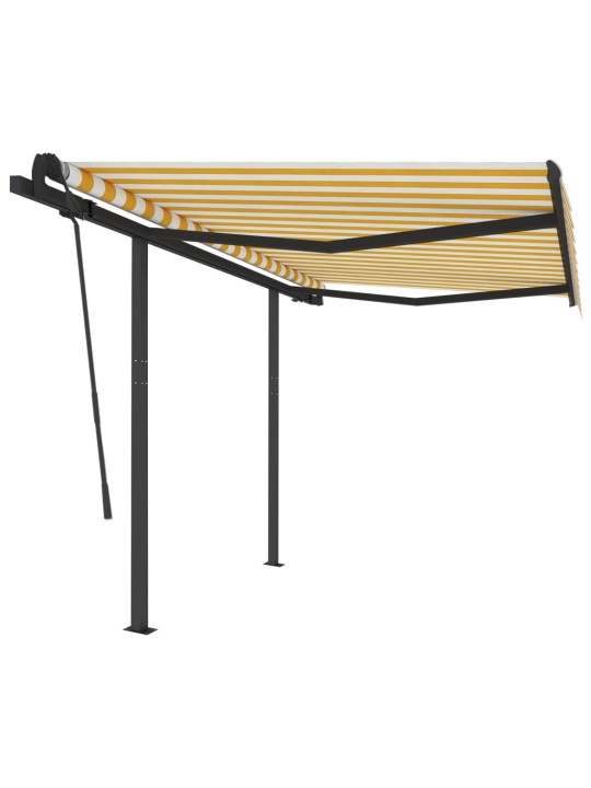 Markīze ar kātiem, 3x2,5 m, automātiska, dzelteni balta
