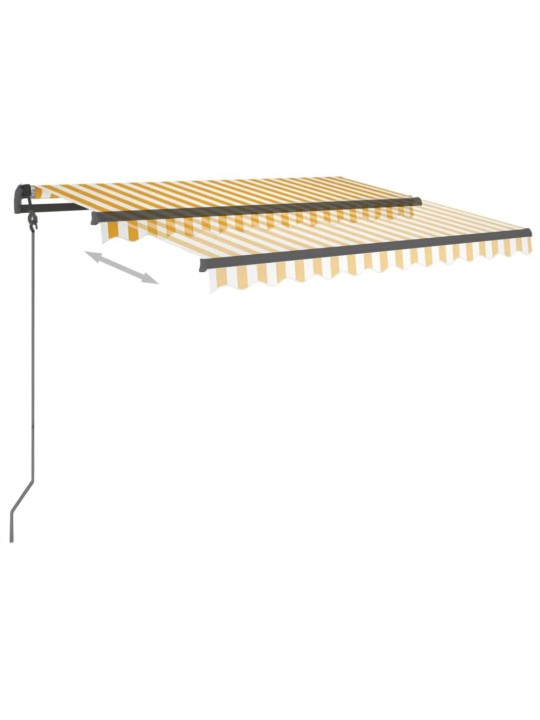Markīze ar kātiem, 3x2,5 m, automātiska, dzelteni balta