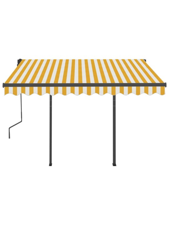 Markīze ar kātiem, 3x2,5 m, automātiska, dzelteni balta