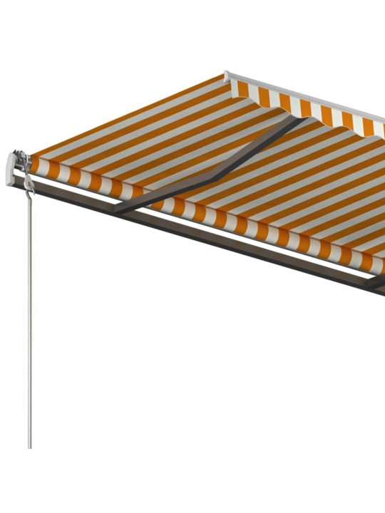 Markīze ar kātiem, 3x2,5 m, automātiska, dzelteni balta