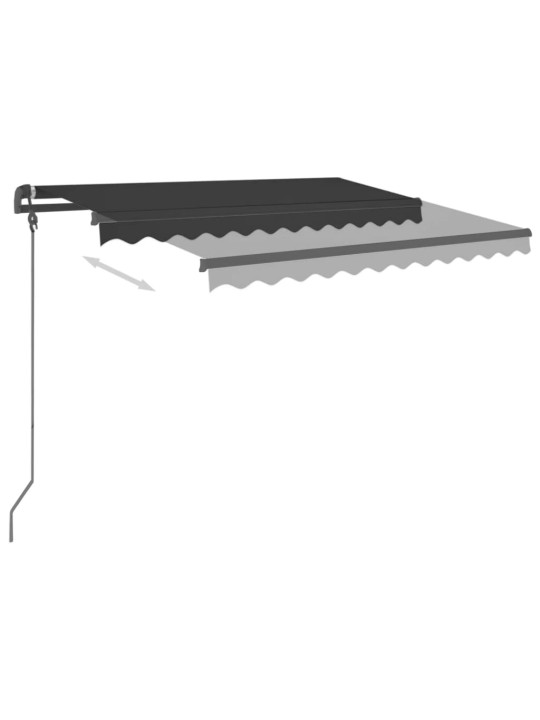 Izvelkama markīze ar stabiem, 3x2,5 m, automātiska, pelēka