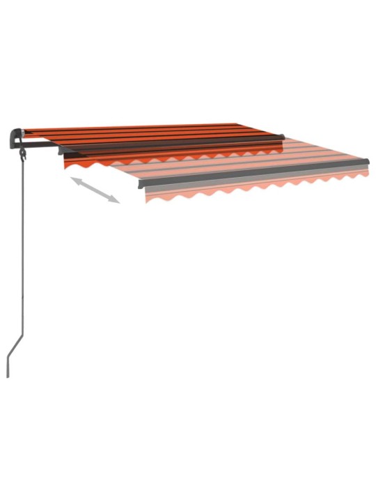 Izvelkama markīze ar kātiem, 3x2,5 m, automātiska, oranži brūna