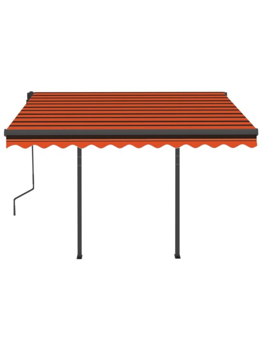 Izvelkama markīze ar kātiem, 3x2,5 m, automātiska, oranži brūna