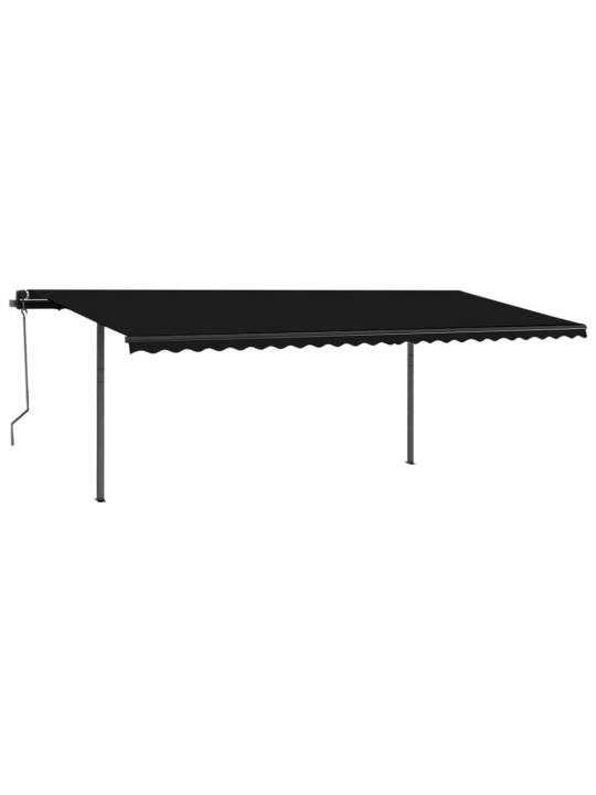Izvelkama markīze ar stabiem, 3,5x2,5 m, manuāla, pelēka
