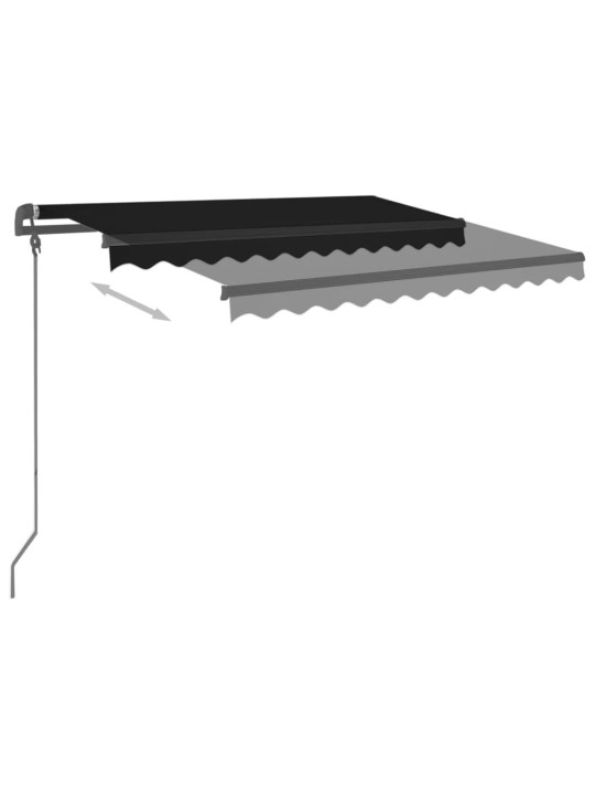 Izvelkama markīze ar stabiem, 3,5x2,5 m, manuāla, pelēka