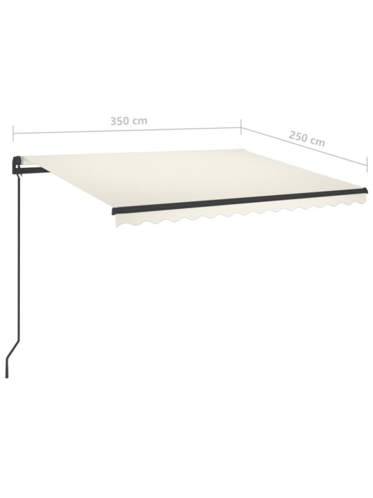 Izvelkama markīze ar led, 3,5x2,5 m, manuāla, krēmkrāsas