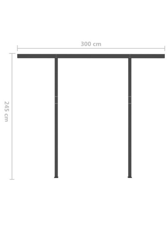 Izvelkama markīze ar led, 3,5x2,5 m, manuāla, antracītpelēka