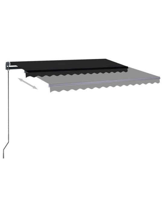 Izvelkama markīze ar led, 3,5x2,5 m, manuāla, antracītpelēka