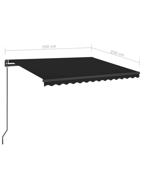 Izvelkama markīze ar led, 3,5x2,5 m, manuāla, antracītpelēka