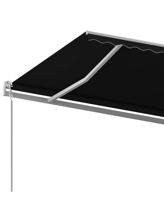 Izvelkama markīze ar stabiem, 6x3 m, manuāla, antracītpelēka