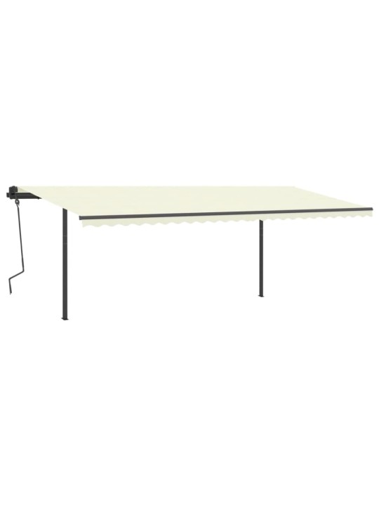 Izvelkama markīze ar led, 6x3 m, manuāla, krēmkrāsas