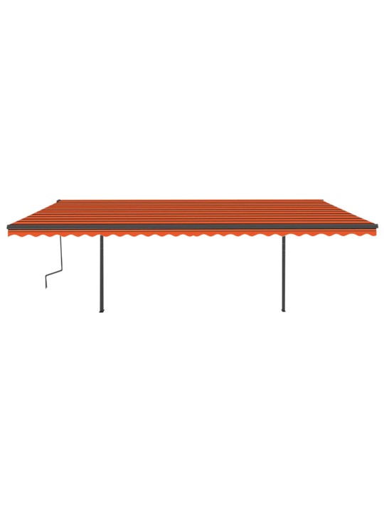 Izvelkama markīze ar led, 6x3 m, manuāla, oranža un brūna