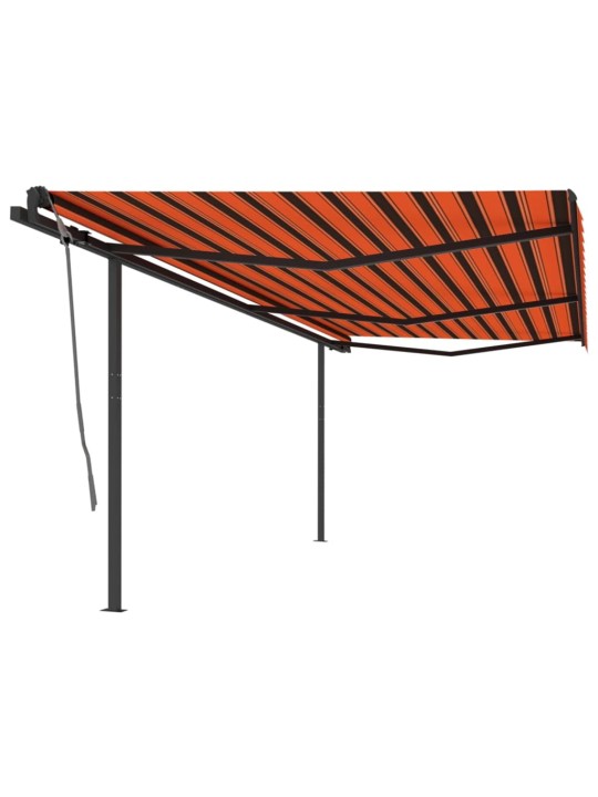 Izvelkama markīze ar kātiem, 6x3 m, automātiska, oranži brūna