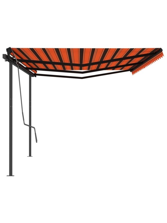 Izvelkama markīze ar kātiem, 6x3 m, automātiska, oranži brūna