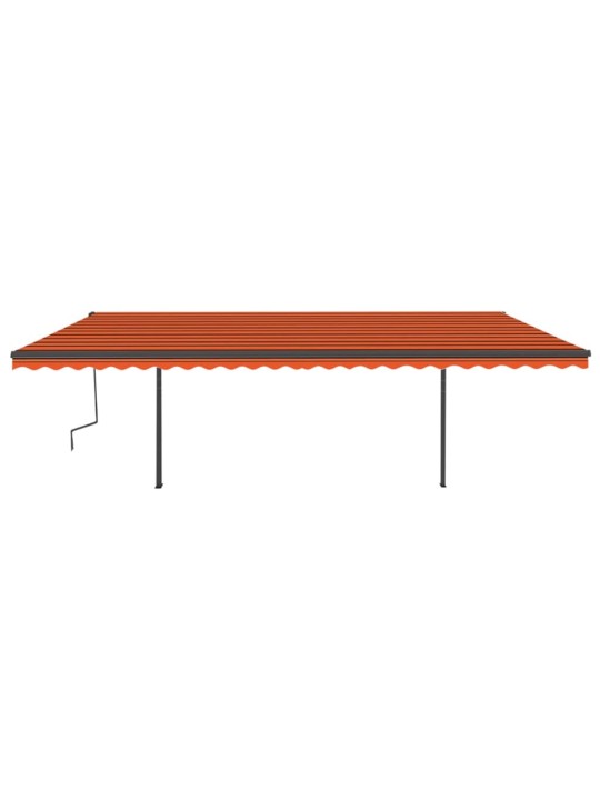 Izvelkama markīze ar kātiem, 6x3 m, automātiska, oranži brūna