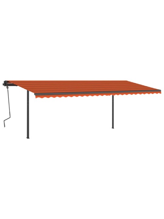 Izvelkama markīze ar kātiem, 6x3 m, automātiska, oranži brūna