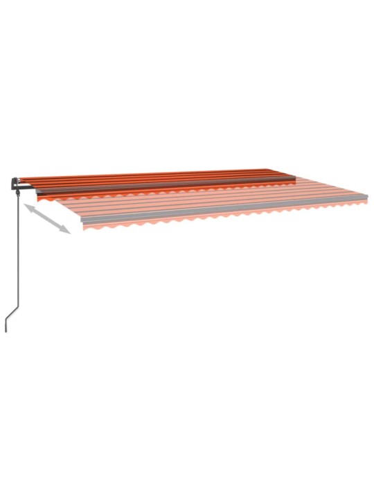 Izvelkama markīze ar kātiem, 6x3 m, automātiska, oranži brūna