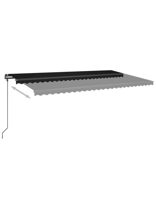 Izvelkama markīze ar led un vēja sensoru, antracītpelēka, 6x3 m
