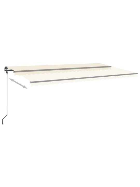 Izvelkama markīze ar led, 6x3,5 m, manuāla, krēmkrāsas