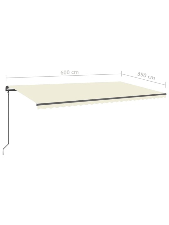 Izvelkama markīze ar led, 6x3,5 m, manuāla, krēmkrāsas