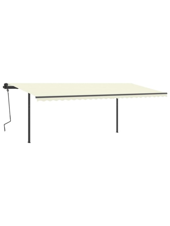 Izvelkama markīze ar kātiem, 6x3,5 m, automātiska, krēmkrāsas
