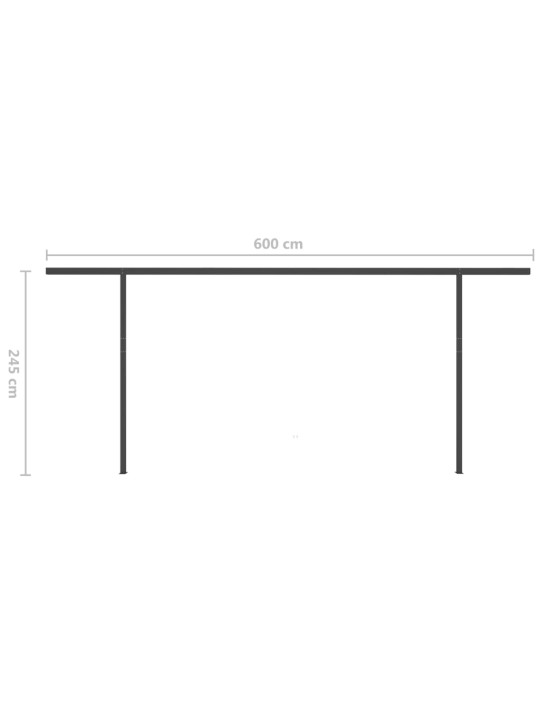 Izvelkama markīze ar kātiem, 6x3,5 m, automātiska, dzeltenbalta