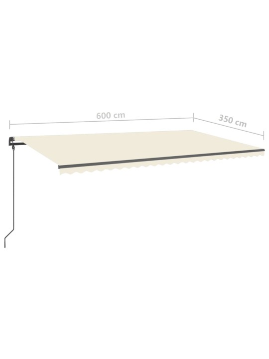 Izvelkama markīze ar led, vēja sensoru, 6x3,5 m, krēmkrāsas