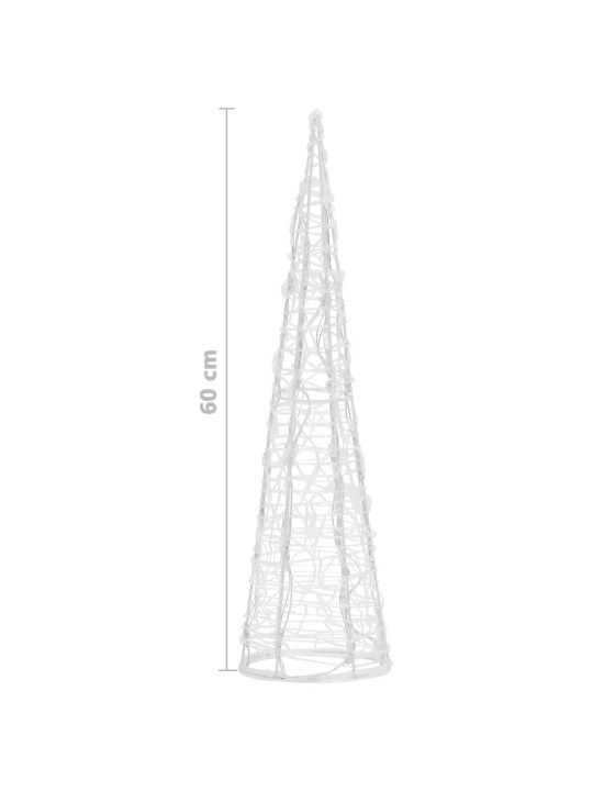 Led lampiņu dekorācija, akrils, piramīda, 60 cm, zila