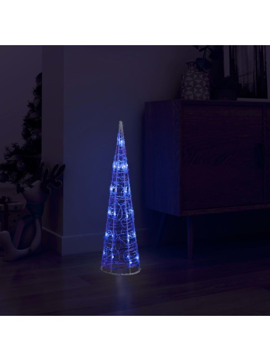 Led lampiņu dekorācija, akrils, piramīda, 60 cm, zila