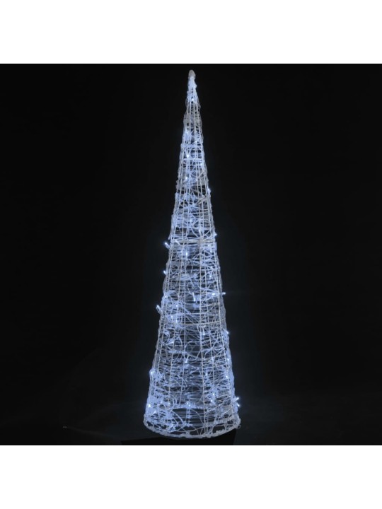 Led lampiņu dekorācija, akrils, piramīda, 90 cm, vēsi balta