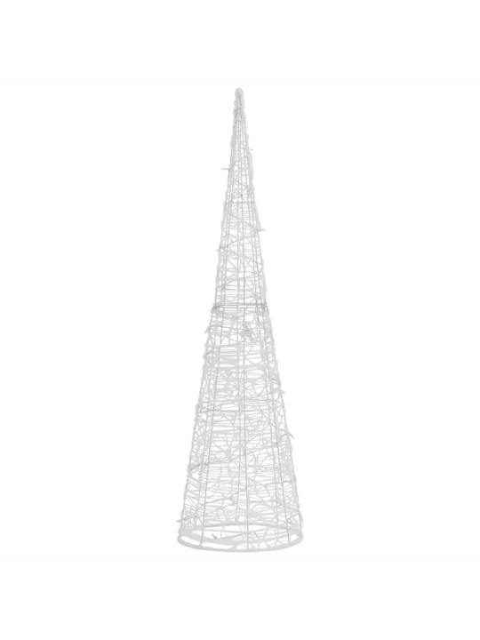 Led lampiņu dekorācija, akrils, piramīda, 90 cm, vēsi balta