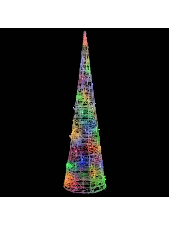 Led lampiņu dekorācija, akrils, piramīda, 90 cm, daudzkrāsaina