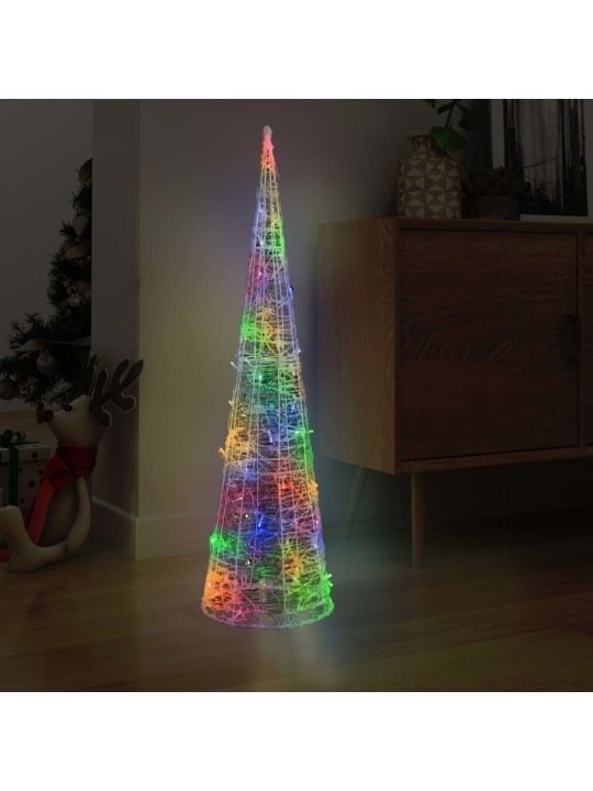 Led lampiņu dekorācija, akrils, piramīda, 120 cm, daudzkrāsaina